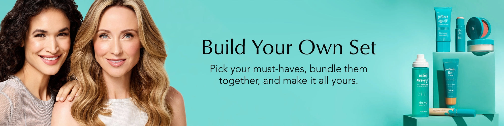 Wide banner of Thrive Causemetics build your own set products